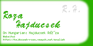 roza hajducsek business card